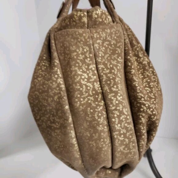 Gap Y2K Hobo Bag Brown Floral Boho Cottagecore Leather Fairy - Picture 5 of 12